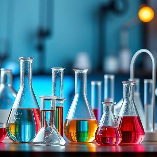 A science experiment kit with beakers, test tubes, and instructions