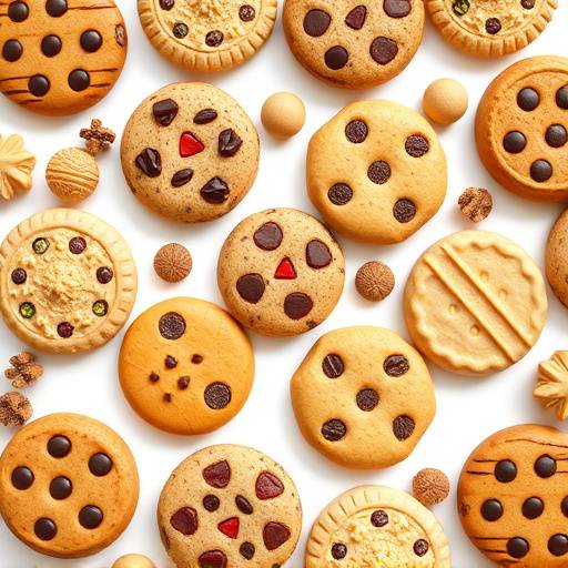 Assortment of cookie icons, each representing a different type of cookie
