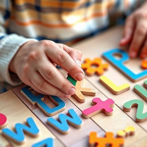 Brainy Box Alphabet Puzzle - A child completing an alphabet puzzle