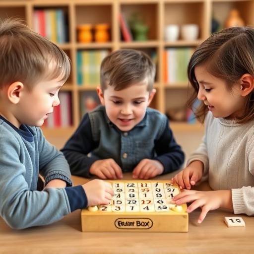Brainy Box Numbers Game - Children playing a numbers game