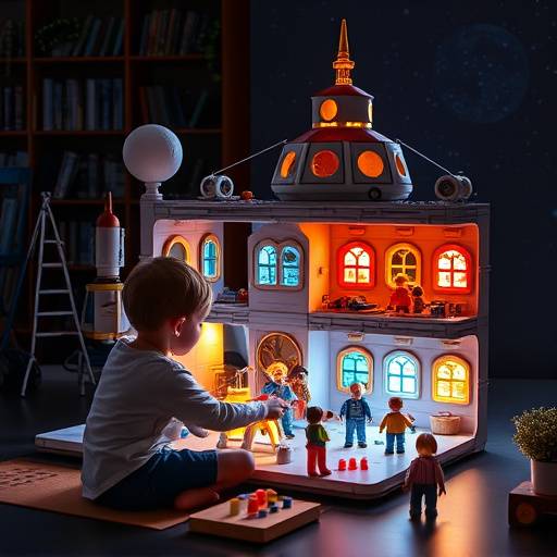 Build-a-Mania Space Station - A child building a space station out of blocks